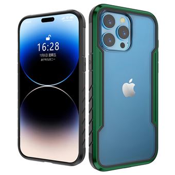 Capa de Silicone Nizzoe para iPhone 15 pro max ? Transparente Borda Verde - 1