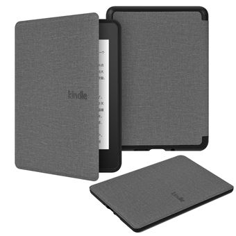 Capa FLOODKING para Amazon Kindle Paperwhite6 | Tecido com TPU Macio | Modo Automático | Cinzento - 1