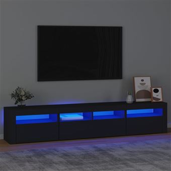 Móvel para TV vidaXL com luzes LED 210x35x40 cm preto - 1