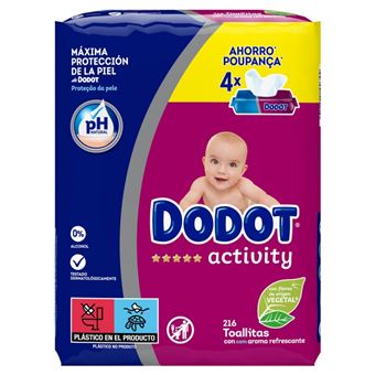 Toalhitas para Bebé Dodot Activity | Pack 4 x 54 Unidades - 1