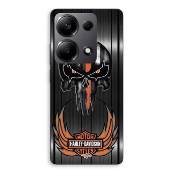 Capa Maniacase para Xiaomi Redmi Note 13 Pro 4G | Harley Davidson caveira fundo cinza - 1