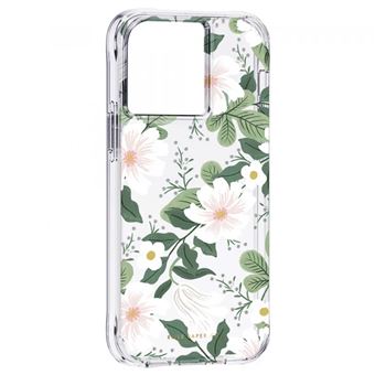 Capa Case Mate para para Apple iPhone 13 Pro | Padrão Florido | Anti-quedas - Verde - 1