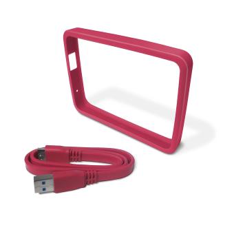 Protecção e cabo para discos externos WD 2.5” 1TB Vermelho - 1