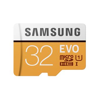 cartão de memória Samsung 32GB, MicroSDXC EVO 32GB SDXC UHS-I Class 10 Laranja e Branco