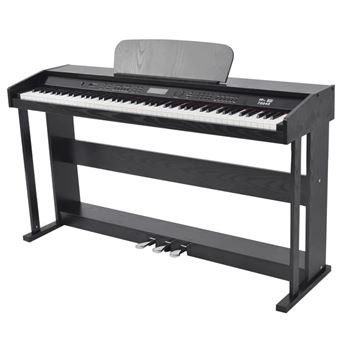 Piano Digital vidaXL de 88 Teclas com Pedais Placa de Melamina Preta - 1