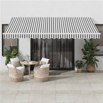 Toldo retrátil automático vidaXL | 450x350 cm | antracite e branco - 1