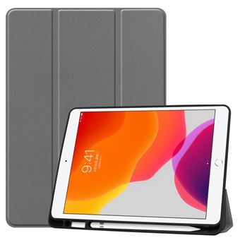 Capa Magunivers PU com Suporte Dobrável em Três Partes Cinza para Apple iPad 10.2 2019 - 1