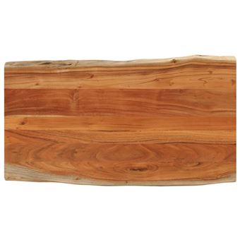 Tampo de mesa vidaXL | retangular | borda viva | 120x60x2,5 cm | acácia maciça - 1
