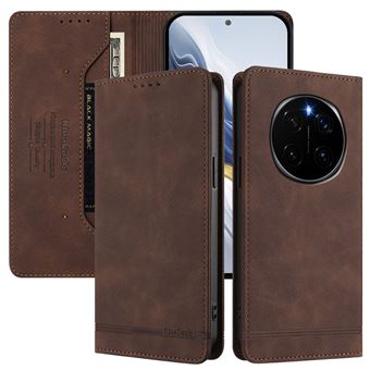 Capa FOXDOCK Tipo Carteira Flip para Honor Magic 7 5G com Bloqueio RFID | Fecho Magnético | Pele PU  | Castanho - 1