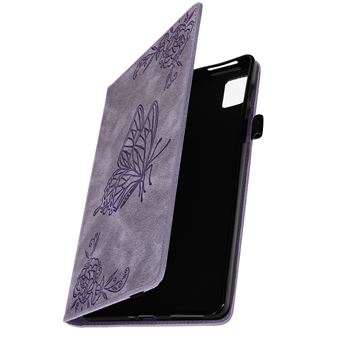 Capa Fólio Avizar Para Realme Pad Mini Padrão Borboleta Flores Função Suporte Vídeo Violeta - 1