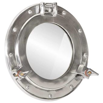 Espelho de parede estilo escotilha vidaXL | Ø30 cm | alumínio e vidro - 1