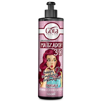 Coloração Temporária para Cabelos Gota Dourada Matizador 3D Marsala 300ml - 1