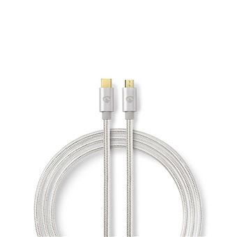 Nedis CCTB60650AL30 cabo USB 3 m 2.0 Micro-USB B USB C Alumínio
