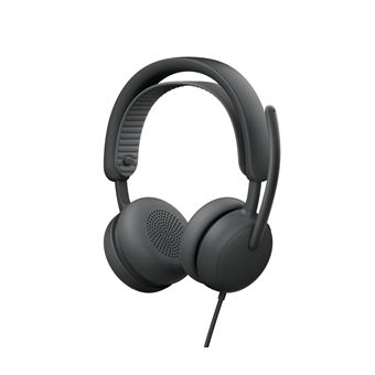 Auscultadores Logitech Zone Wired 2 - Headset com cancelamento de ruído, ANC híbrido adaptável, USB-C com adaptador para USB-A, Grafito | Grafite - 1