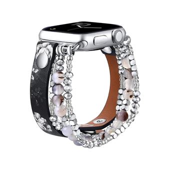 Bracelete Orysin para Apple Watch Series 9 41mm | Pele com Pedras | Preto - 1