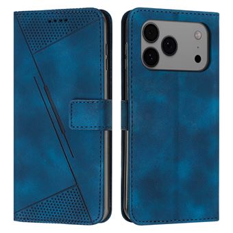 Capa FOXDOCK para iPhone 17 Pro Max | Pele | Flip | 3 Compartimentos para Cartões | Azul - 1