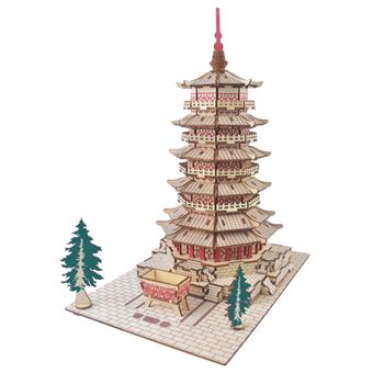 Puzzle 3D HSMY de 365 Peças XF-G030H - Torre Sakyamuni - 1