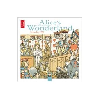 British Library Alices Adventures In Wonderland Mini Wall Calendar 2025 Art Calendar By Flame Tree Publishing - 1