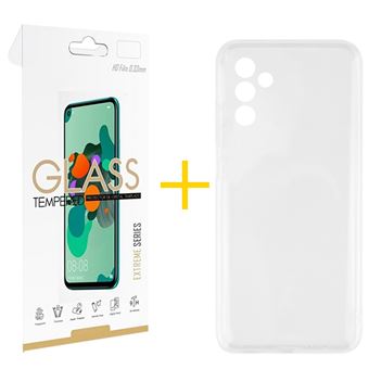 Pack 1 x Película de Vidro Temperado 2.5D + Capa skyhe para Samsung Galaxy A36 5G | Silicone Líquido | Transparente Clear - 1