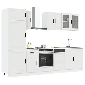 Conjunto de armários de cozinha vidaXL | 8 Peças | Kalmar branco - 1