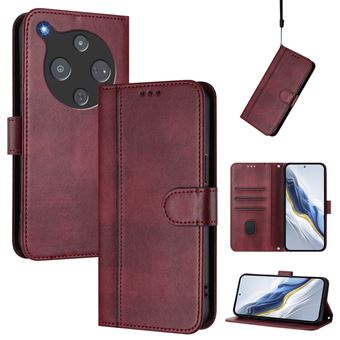 Capa FOXDOCK para ZTE Nubia P9 Pro 5G | Proteção contra Impactos | Estilo Vintage | TPU | Compartimentos para Cartões | Suporte | Vermelho - 1