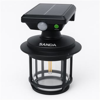 Candeeiro LED SANDA SD-6028 | Sensor de Movimento | Painel Solar | Preto - 1