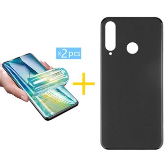 Pack 2 x Película de Hidrogel + Capa skyhe para Huawei P30 Lite Silicone Liso Preto - 1