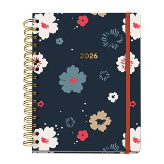 Agenda Diária A5 2026 Espiral Miquelrius Plus Arno Dufour Rosette com Elástico - 1
