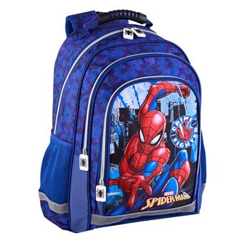 Mochila Primária DAM Spiderman com Compartimento Duplo | 28x16x41 cm | Azul - 1