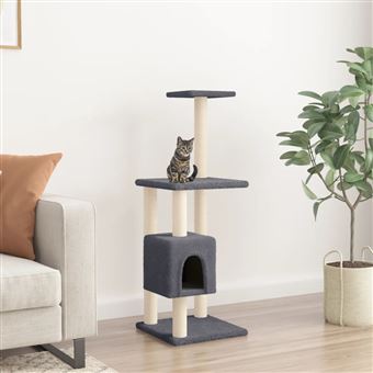 Árvore para Gatos vidaXL com Postes Arranhadores Sisal | 104cm | Cinza-escuro - 1
