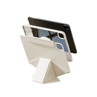 Capa Luckybutterfly para Ipad Mini6 Mini7 8.3" | Rotativo Suporte Elevatório Com Capa Interior Transparente | Branco - 1