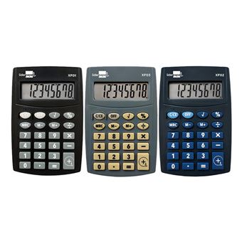 Calculadora Básica Liderpapel Calculadora liderpapel de bolso xf04 8 digitos pilhas 99x64x9 mm expositor de 16 unidades cores sortidas - 1