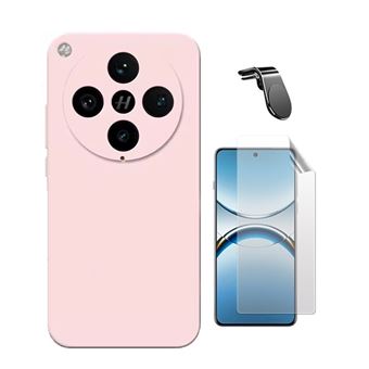 Kit Película Protectora de Hydrogel Frente + Capa Proteção Silicone + Suporte Magnético L Gift4Me para Oppo Find X8 Pro | Rosa - 1