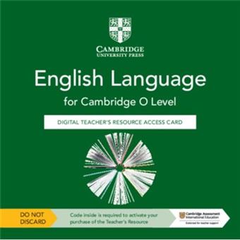 Cambridge O Level English Language Digital Teachers Resource Access Card by Patrick Creamer - 1