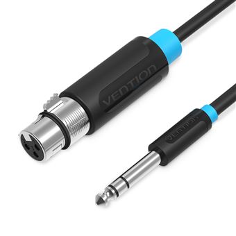 Cabo de Áudio Vention | Jack 6.5 mm Macho Stéreo para XLR Fémea | 5 m - Preto - 1