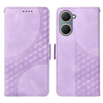 Capa FLOODKING para Vivo Y18/Y18E | Design Acolchoado | Couro PU Premium | Roxo - 1