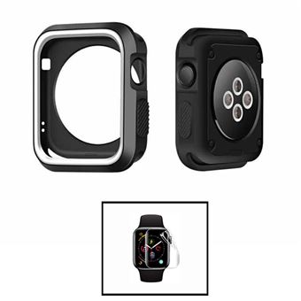 Kit Capa Military DoubleColor + Película de Hydrogel Phonecare para Apple Watch SE 3 - 40mm | Preto / Branco - 1