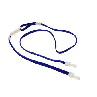 Fita PrimeMatik para Pendurar Cartão ao Pescoço com Duplo Clip Azul - 1