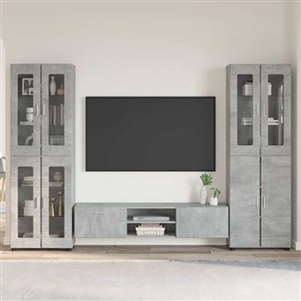 Conjunto de Móvel de TV vidaXL FLORIN | Cinzento Madeira processada - 1