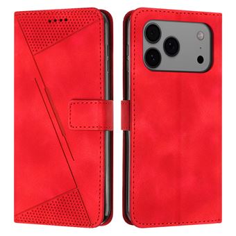 Capa FOXDOCK para iPhone 17 Pro Max | Pele | Flip | 3 Compartimentos para Cartões | Vermelho - 1