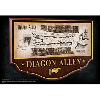 Réplica Harry Potter - Diagon Alley Cross Road Map with Frame 43x28cm