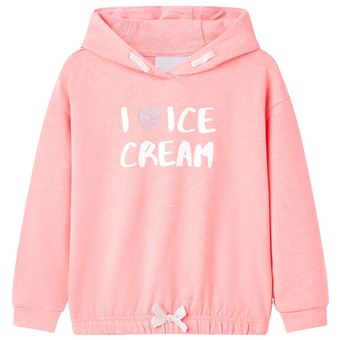 Sweatshirt para Criança com Capuz vidaXL | Rosa-Brilhante | 3 - 4 Anos - 1