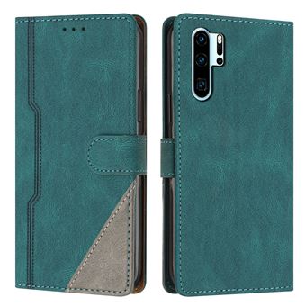Capa FOXDOCK para Huawei P30 Pro | Fecho Magnético | Pele TPU Macia | 3 Compartimentos para Cartões | Função de Suporte | Verde - 1
