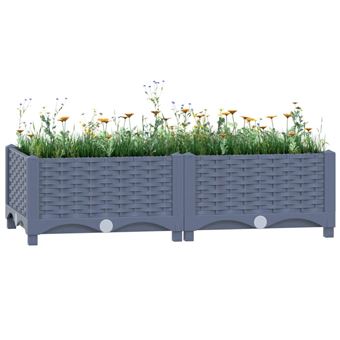 Canteiro elevado vidaXL | 80x40x23 cm | polipropileno - 1