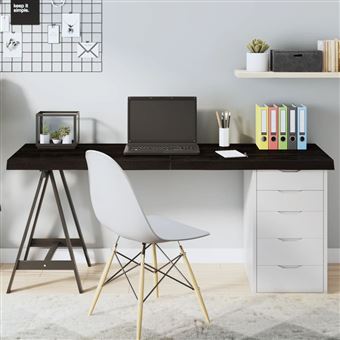 Tampo de mesa vidaXL | 160x60x(2-6) cm | carvalho tratado castanho-escuro - 1