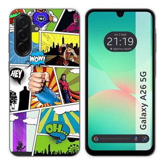 Capa TUMUNDOSMARTPHONE de Silicone para Samsung Galaxy A26 5G Desenhos de design em quadrinhos - 1