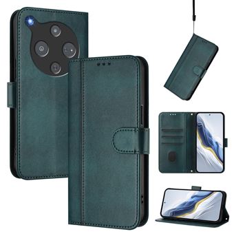 Capa FOXDOCK para ZTE Nubia P9 Pro 5G | Proteção contra Impactos | Estilo Vintage | TPU | Compartimentos para Cartões | Suporte | Verde escuro - 1