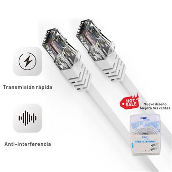 Cabo Pritech PBP-223 de LAN Ethernet RJ45 Plano CAT-5E - Branco - 1