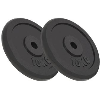 Dois Discos de Musculação vidaXL 20 kg Ferro Fundido - 1