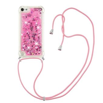 Capa Protetora GANGXUN para iPod Touch 7/6/5 | TPU Transparente | Brilhante com Glitter e Areia Movediça | Cor-de-rosa - 1